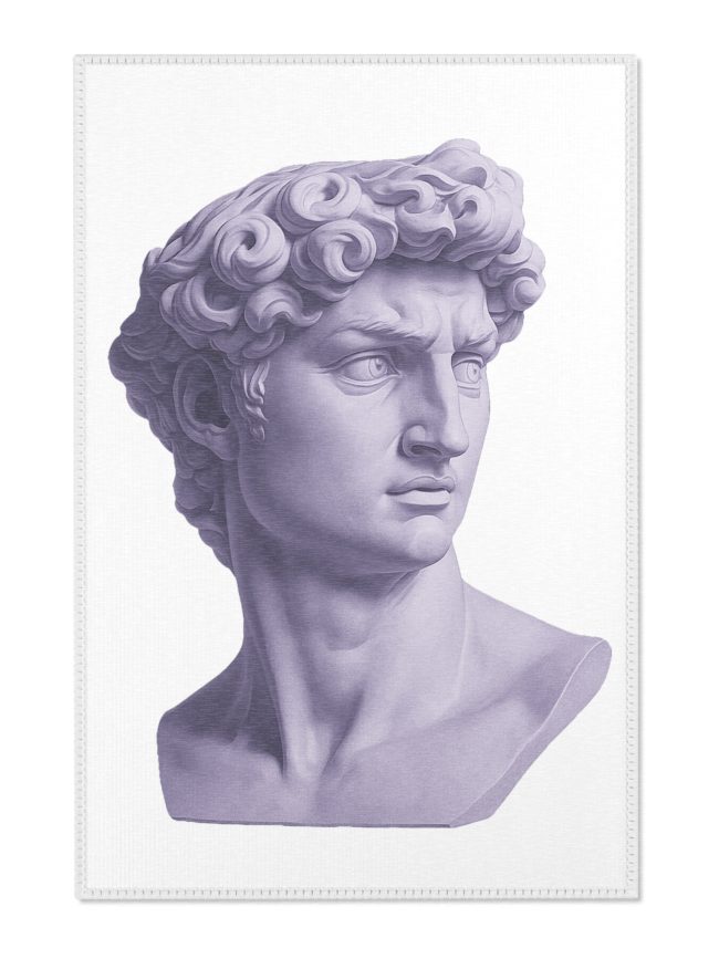 Artistic David Sculpture Area Rug – Elegant Home Decor with Classical Vibe