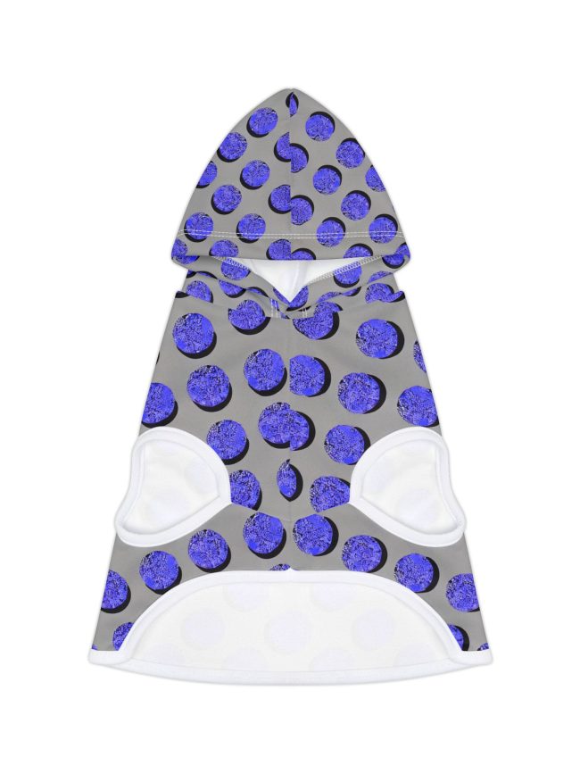 Stylish Pet Hoodie with Purple Dot Design | Cozy Dog Sweater, Cute Puppy Apparel, Pet Gift, Fall Fashion