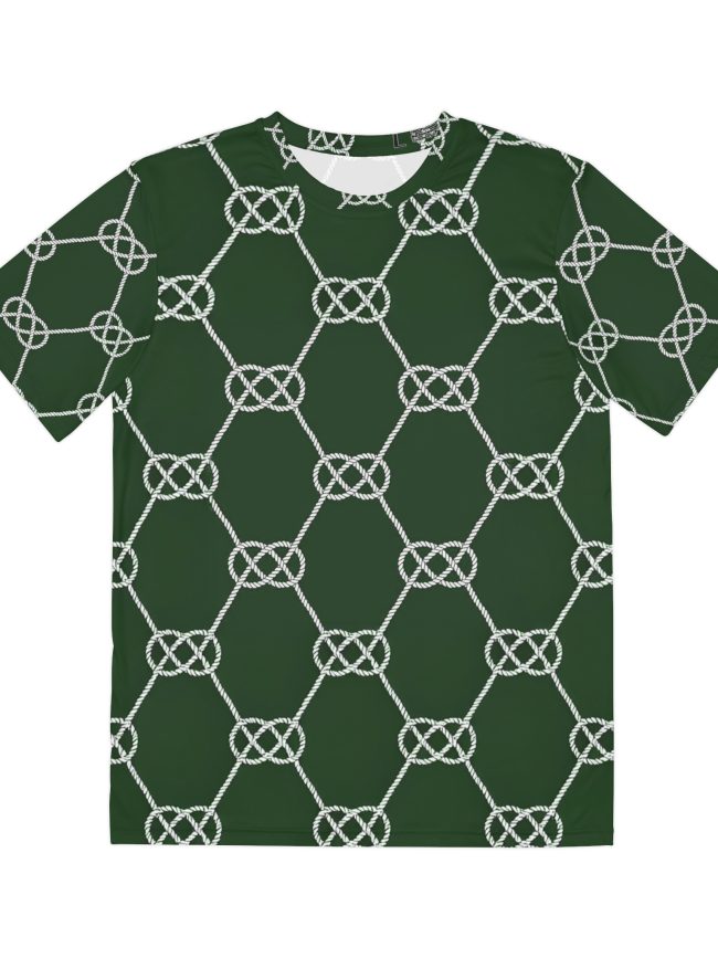 Stylish Knot Pattern Men's Polyester Tee - Perfect for Casual Outings