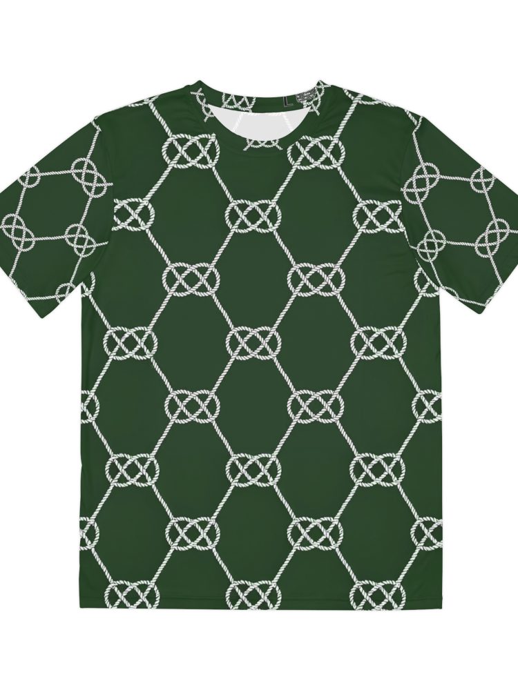 Stylish Knot Pattern Men's Polyester Tee - Perfect for Casual Outings
