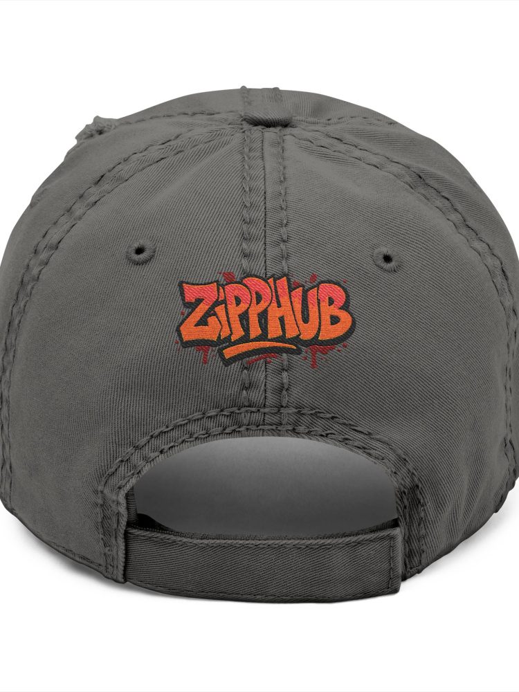 Distressed Dad Hat with ZIPPHUB Embroidery | Trendy Casual Cap