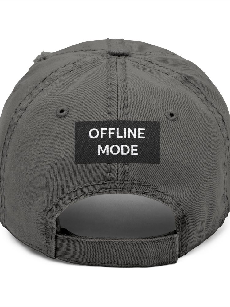 Distressed Dad Hat - 'Offline Mode' Embroidered Cap for Relaxed Style