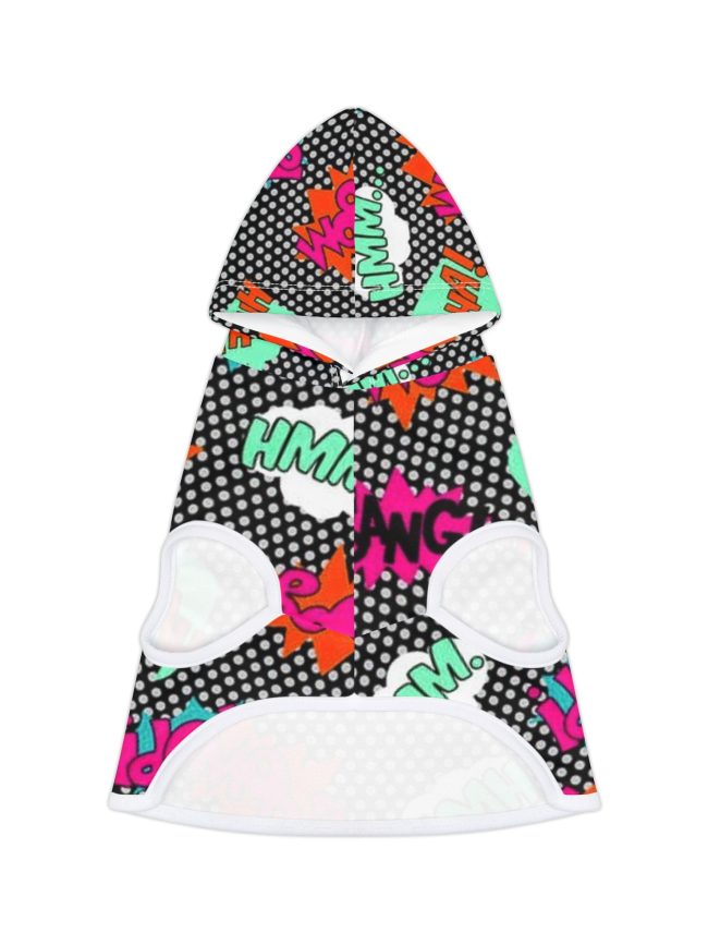 Colorful Comic Pet Hoodie, Fun Hoodie for Dogs, Pet Costume, Dog Apparel, Cute Pet Clothes, Gifts for Pet Lovers