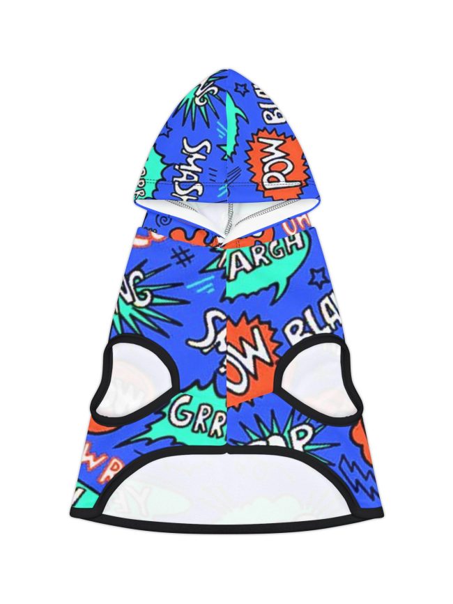 Colorful Comic Pet Hoodie, Fun Dog Sweatshirt, Pet Costume, Gift for Dog Lovers, Playful Pet Apparel, Cartoon Print Hoodie