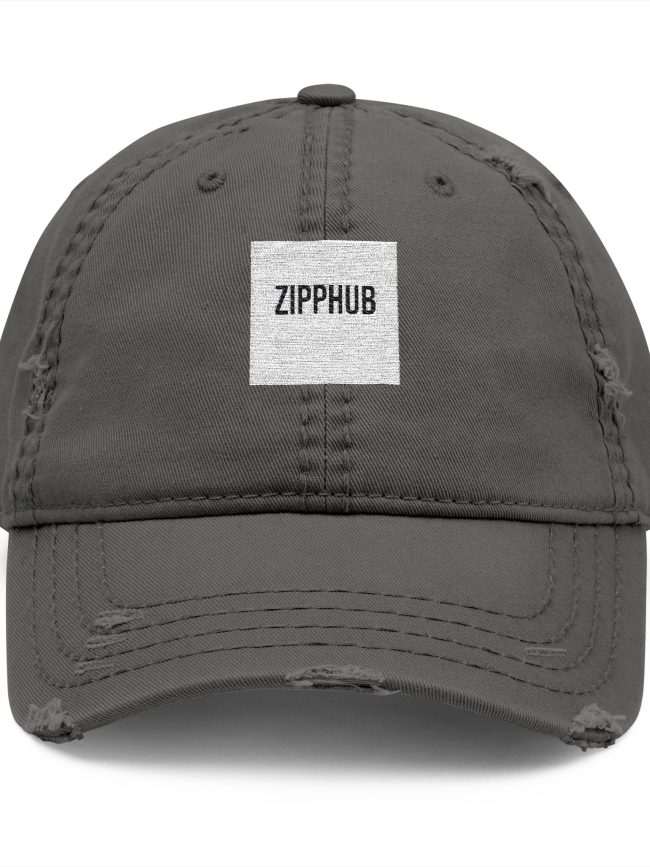ZIPP HUB Distressed Dad Hat - Casual Embroidered Cap for Everyday Wear