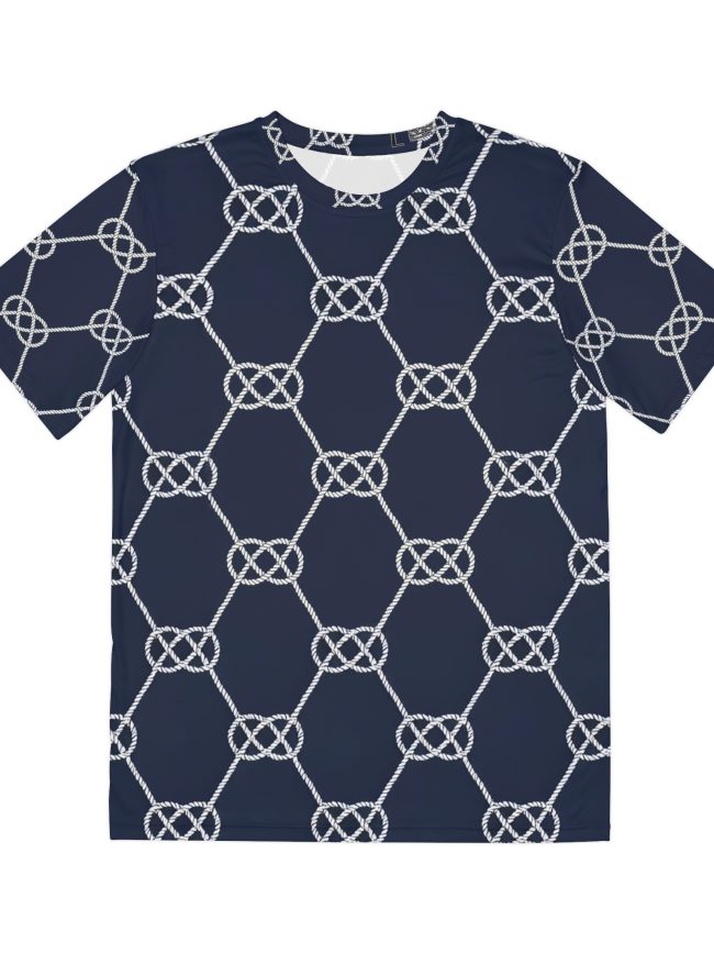 Nautical Knot Pattern Men's Polyester Tee - Stylish & Comfortable