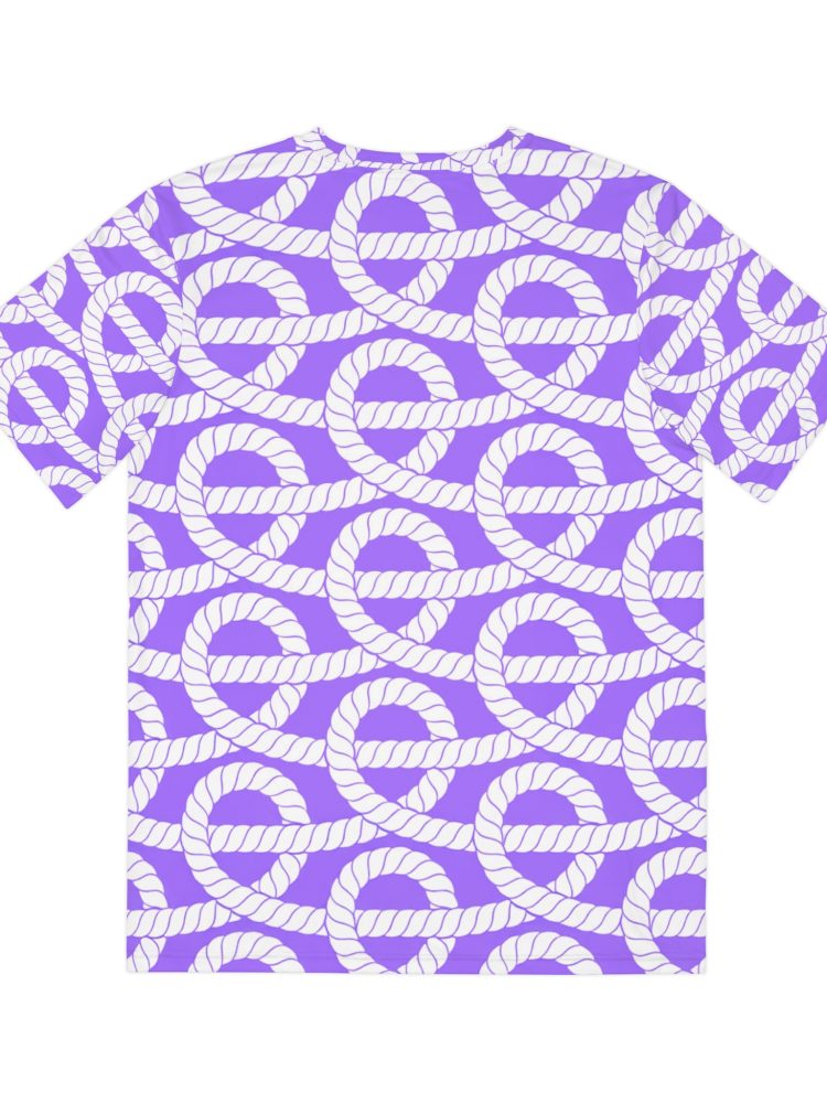Purple Rope Pattern Men's Polyester Tee - Casual & Trendy Wear