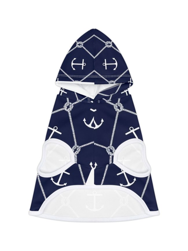 Nautical Pet Hoodie - Cozy Dog Sweater for Beach Lovers, Stylish Puppy Apparel, Marine-Inspired Pet Clothing, Perfect Gift for Pet Owners
