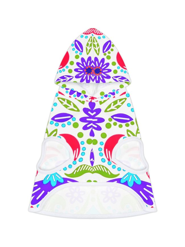 Vibrant Floral Pet Hoodie, Colorful Dog Sweater, Cozy Cat Apparel, Trendy Pet Fashion, Dog Lover Gift