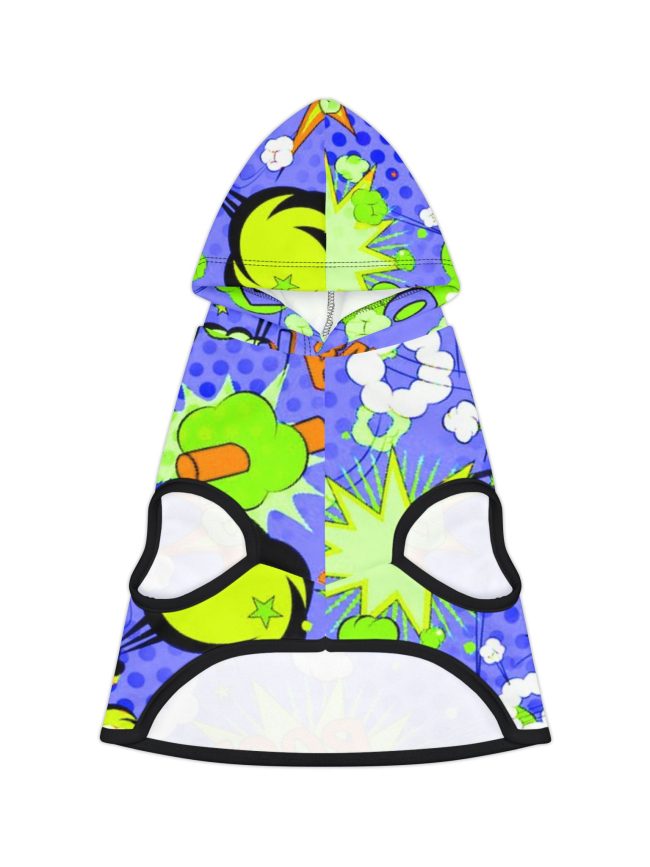 Colorful Comic Pet Hoodie - Fun Dog Apparel, Playful Cat Fashion, Cozy Pet Wear, Unique Pet Costume, Adorable Pet Outfit