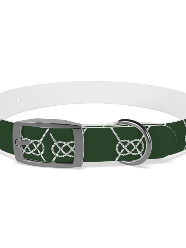 Stylish Dog Collar with Green Knot Design | Pet Accessory for Dogs | Durable and Adjustable | Great for Walks, Gifts, Holidays