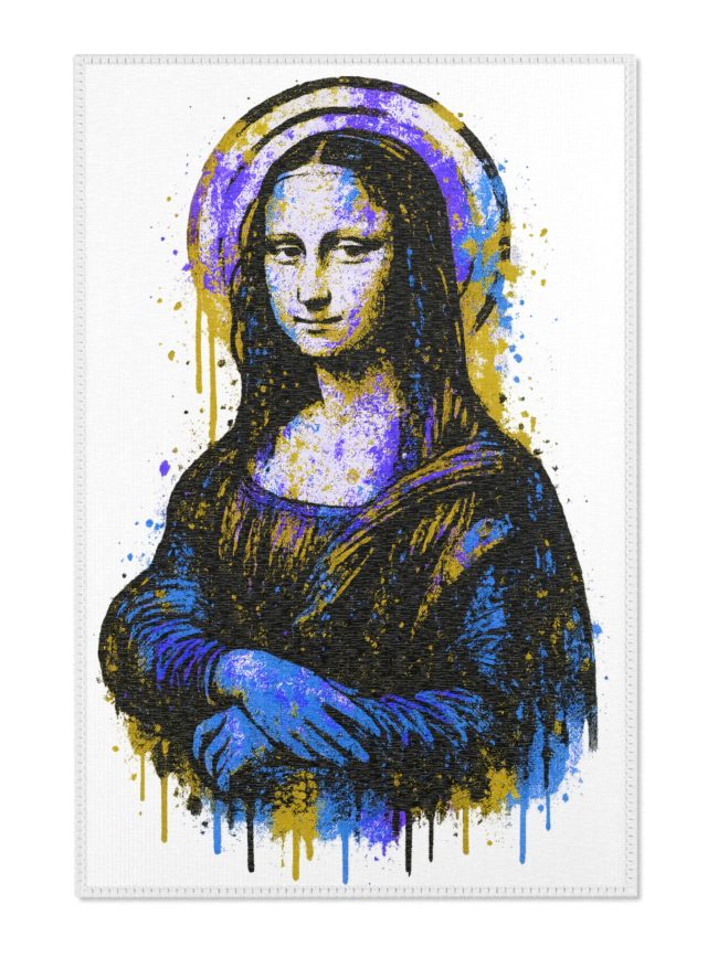 Mona Lisa Inspired Area Rug - Colorful Art Decor for Living Room & Bedroom