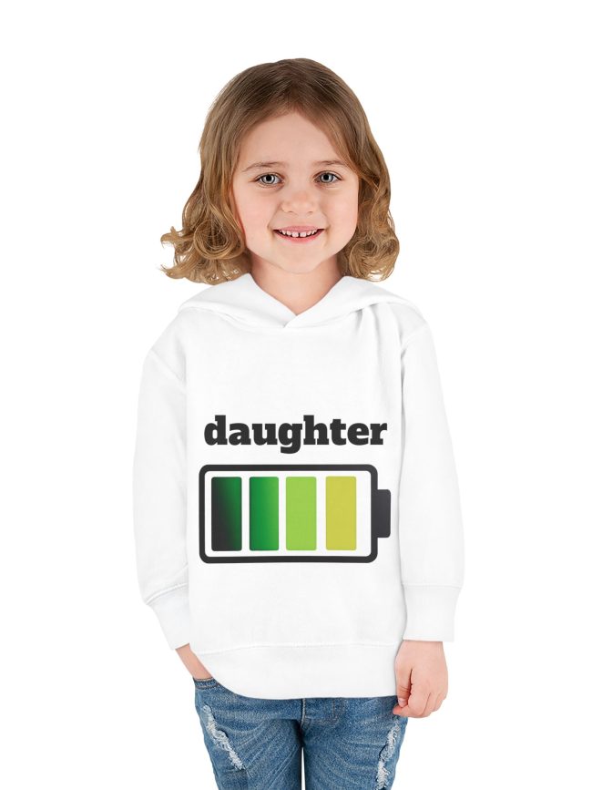 Battery Charged Daughter Hoodie for Toddlers - Cute Fleece Pullover