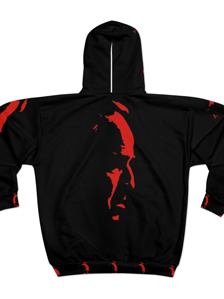 Edgy Graphic Unisex Zip Hoodie | Urban Streetwear, Layered Style, Perfect for Gifting, Fall Fashion, Unique Design