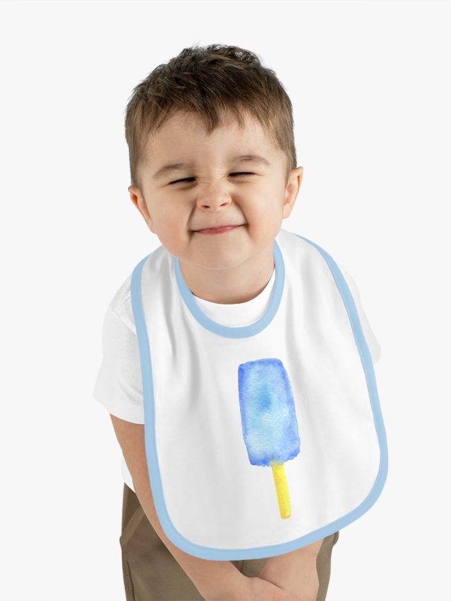 Baby Contrast Trim Jersey Bib
