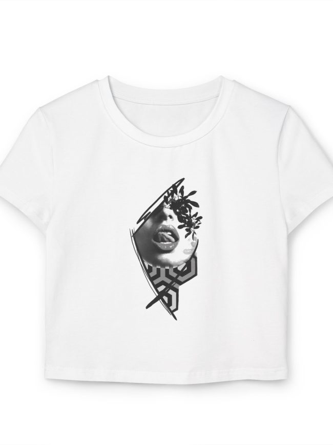 Stylish Women's Baby Tee - Contemporary Graphic Crop Top, Casual Wear, Street Style, Gift for Her, Summer Fashion