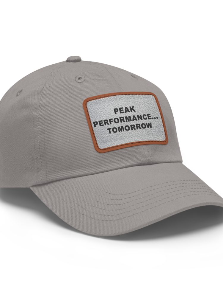 Peak Performance Dad Hat | Casual Cap with Leather Patch | Stylish Gift for Dads, Sports Enthusiasts, Outdoor Lovers, Birthday, Father's Day