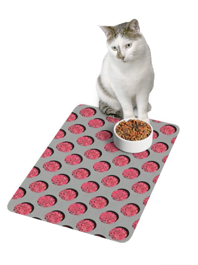 Stylish Pet Food Mat - Easy Clean Dog & Cat Feeding Station (12x18)