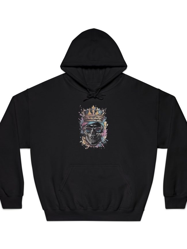 Crowned Skull Hoodie - Unisex, Unique Graphic Sweatshirt for Casual Wear, Gift for Him/Her, Gothic Style Clothing