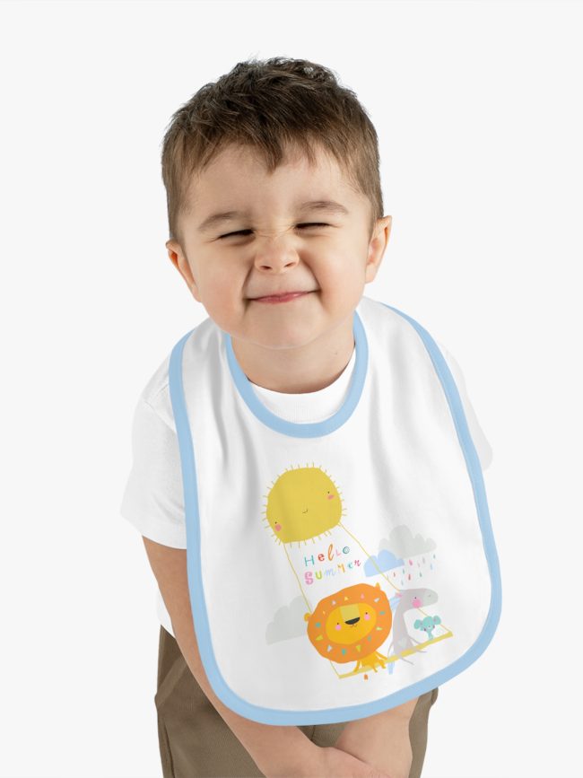 Baby Contrast Trim Jersey Bib