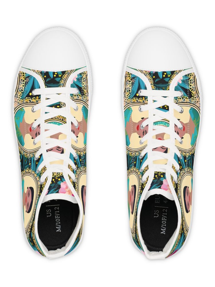Artistic High Top Sneakers, Unique Sneakers, Stylish Footwear, Creative Kicks, Trendy High Tops, Gift for Art Lovers, Perfect for [...]