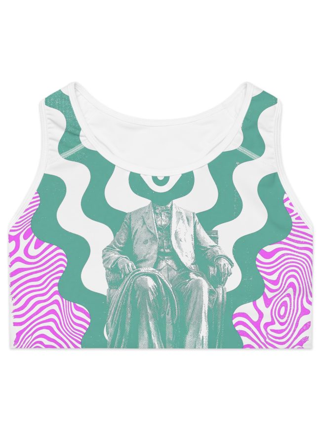 Psychedelic Art Sports Bra, Yoga Top, Bohemian Workout Gear, Unique Athletic Apparel, Gift for Fitness Enthusiasts