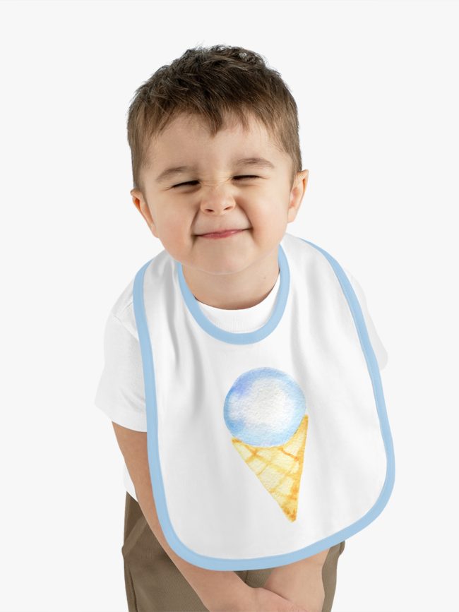 Baby Contrast Trim Jersey Bib