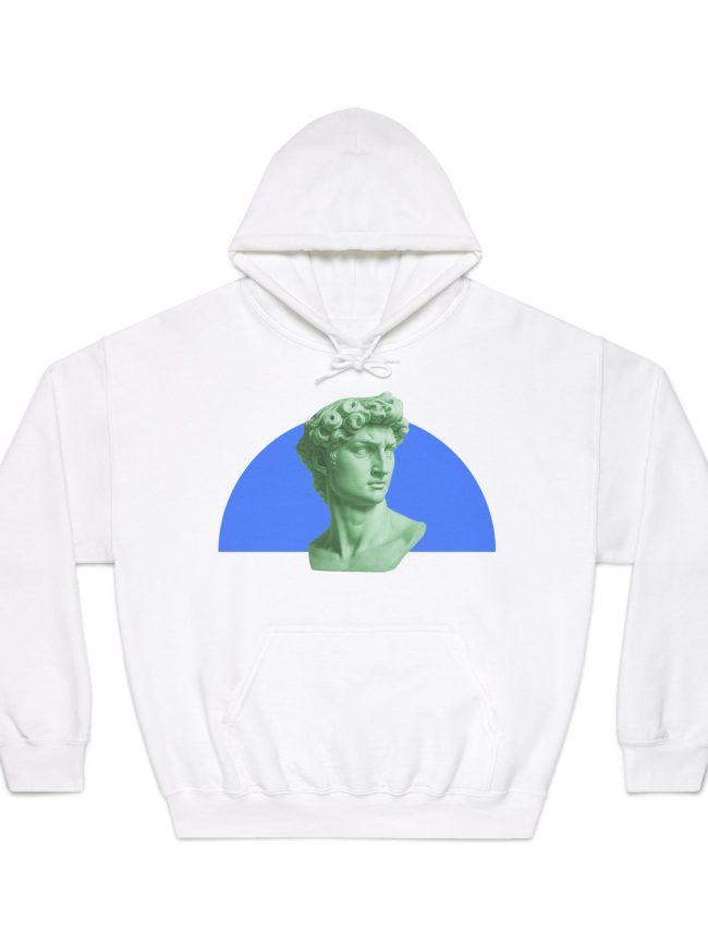 David Statue Unisex Hooded Sweatshirt, Cozy Art Hoodie, Gift for Art Lovers, Casual Wear, Stylish Streetwear, Unique Graphic Sweatshirt