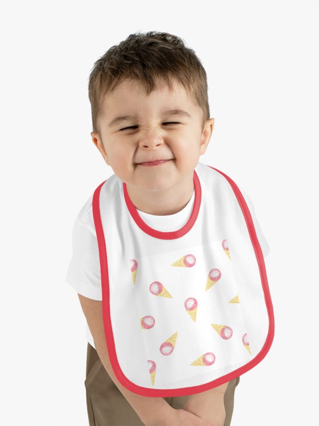 Baby Contrast Trim Jersey Bib