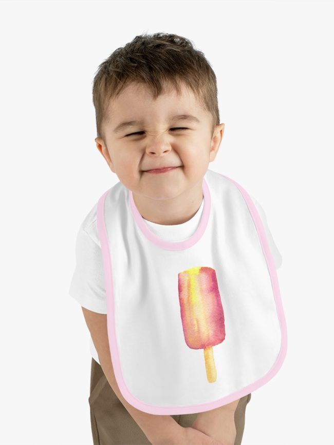Baby Contrast Trim Jersey Bib