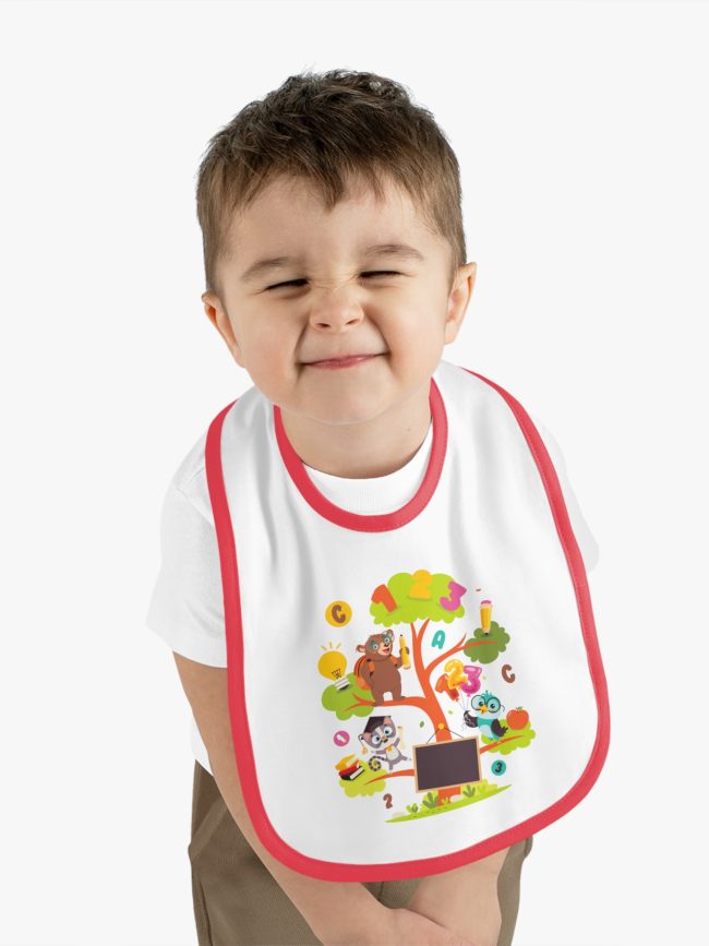 Baby Contrast Trim Jersey Bib