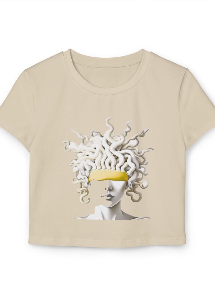 Medusa Graphic Women's Baby Tee, Cute Summer Top, Trendy Cropped T-Shirt, Gift for Art Lovers, Edgy Fashion Statement