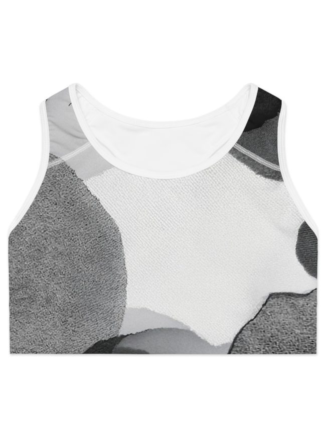 Stylish Sports Bra - Abstract Gray Pattern | Workout Gear, Activewear, Athleisure, Fitness Apparel, Unique Sportswear