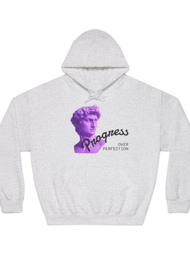 Progress Over Perfection Hooded Sweatshirt - Unisex Casual Wear for Comfort & Inspiration, Motivational Gift, Cozy Hoodie