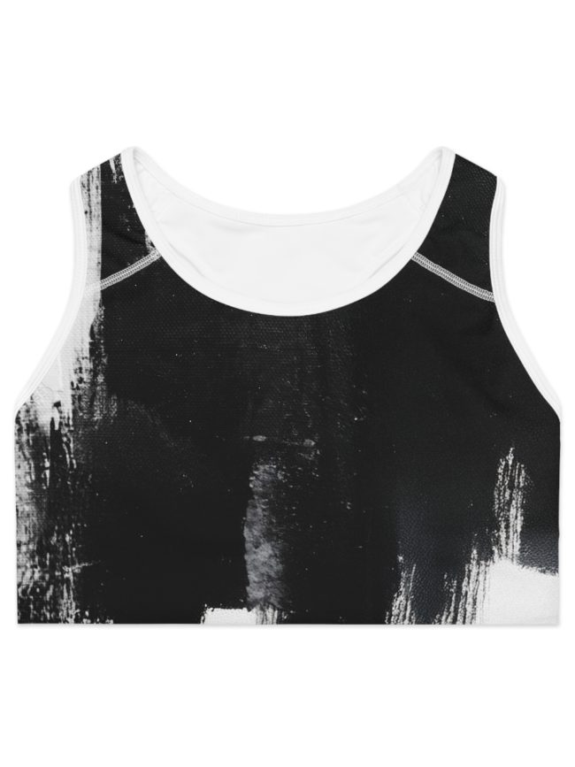 Chic Abstract Sports Bra, Yoga Top, Workout Apparel, Fitness Gear, Activewear, Gift for Athletes
