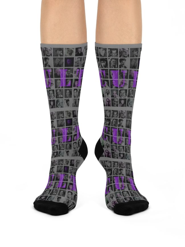 Cushioned Crew Socks | Unique Photo Collage Design for Cozy Comfort, Gift for Her, Warm Feet, Holiday Stocking Stuffer, Fashionable Socks