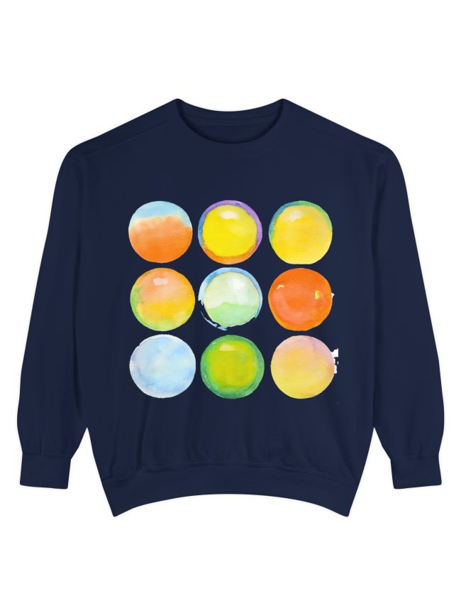 Colorful Watercolor Dot Sweatshirt, Unisex Cozy Top, Gift for Art Lovers, Warm Layer for Fall, Trendy Streetwear