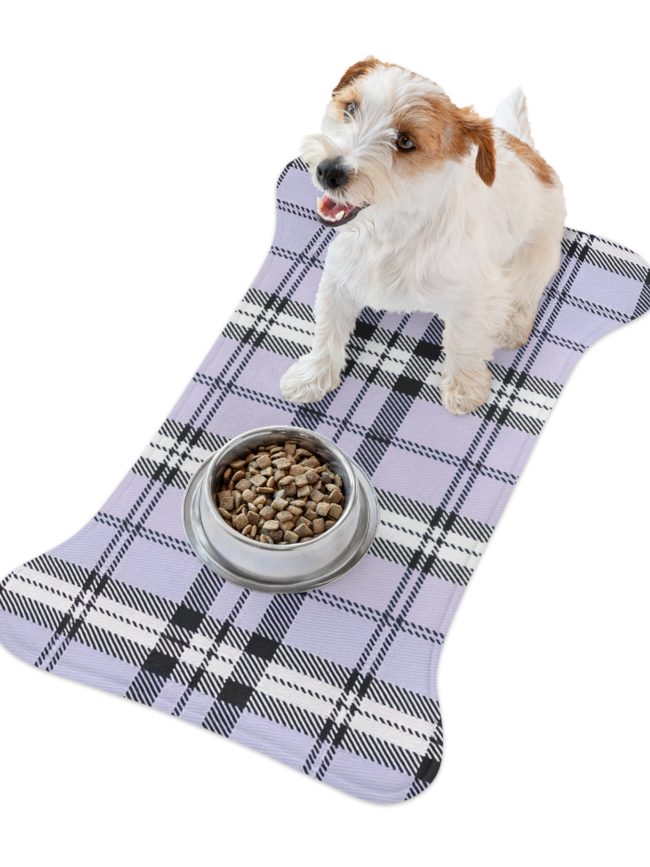 Stylish Plaid Pet Feeding Mats - Non-Slip, Waterproof Dog Food Bowls Mat