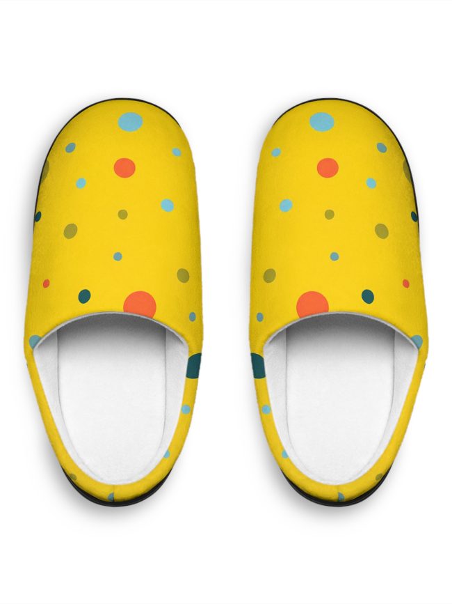 Cheerful Dot Pattern Women's Indoor Slippers - Cozy and Fun Footwear