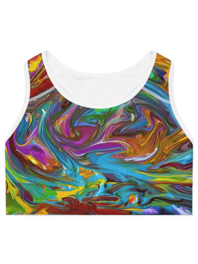 Colorful Abstract Sports Bra | Activewear for Yoga, Gym, Dance, Fitness, and Relaxation
