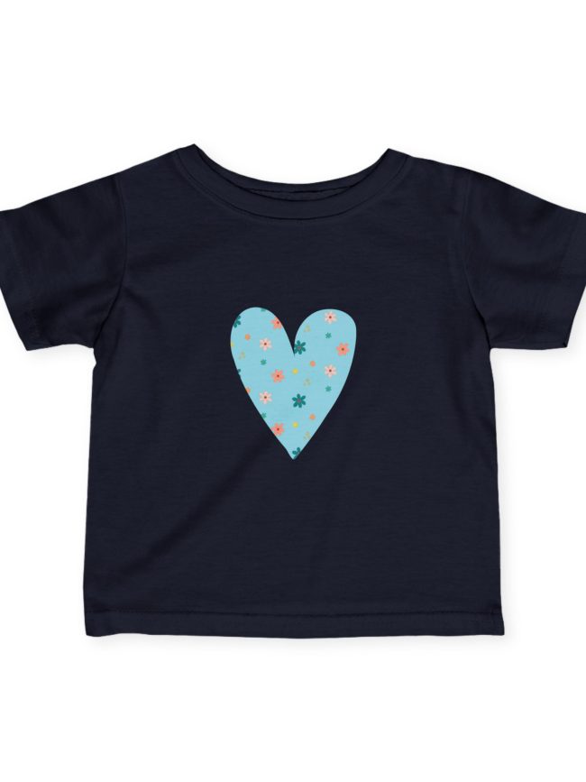 Cute Heart Pattern Infant Tee, Baby Clothing, Toddler T-Shirt, Cute Baby Outfit, Infant Gift, Spring and Summer Wear