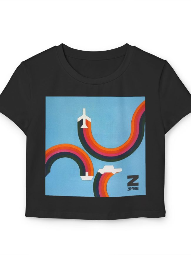 Colorful Adventure Women's Baby Tee - Trendy Crop Top, Graphic Shirt, Travel Tee, Casual Wear, Gift for Travelers