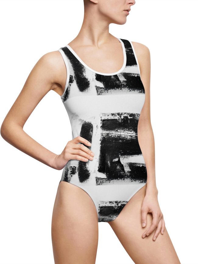 Chic Abstract Print One-Piece Swimsuit | Stylish Swimwear for Summer Beach Day, Pool Party, Vacation, Trendy Resort Wear