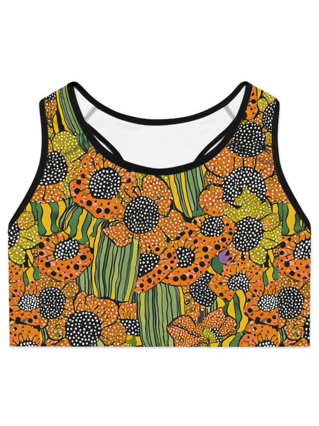 Colorful Floral Sports Bra, Activewear, Fitness Bra, Workout Top, Gym Clothing, Gift for Her