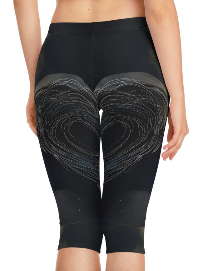 Cosmic AOP Women's Capri Leggings | Yoga, Workout, Casual Wear, Space Theme, Fashion