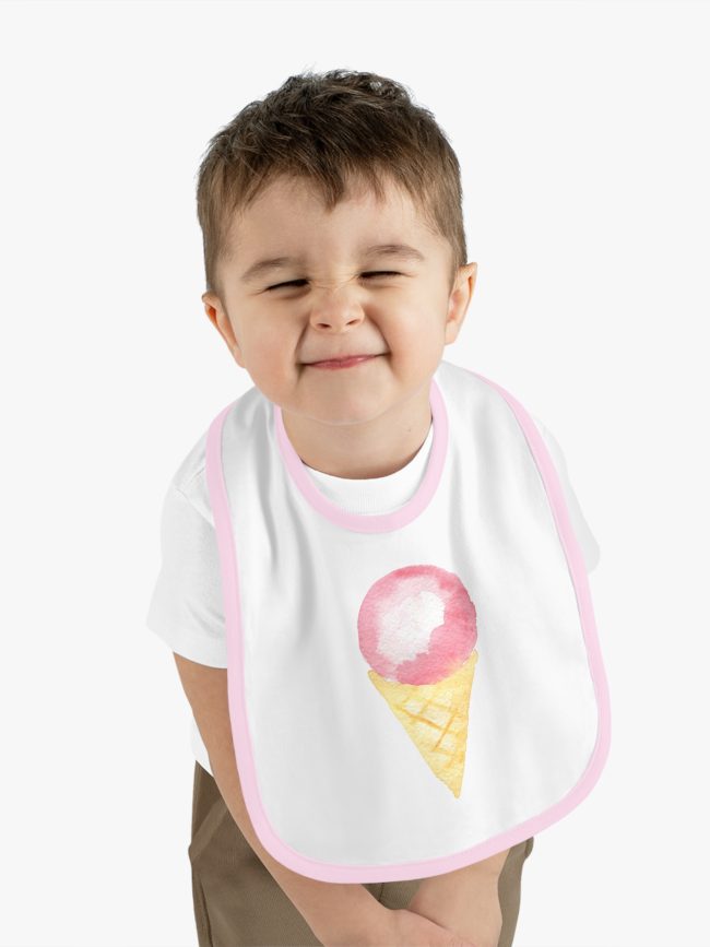Baby Contrast Trim Jersey Bib