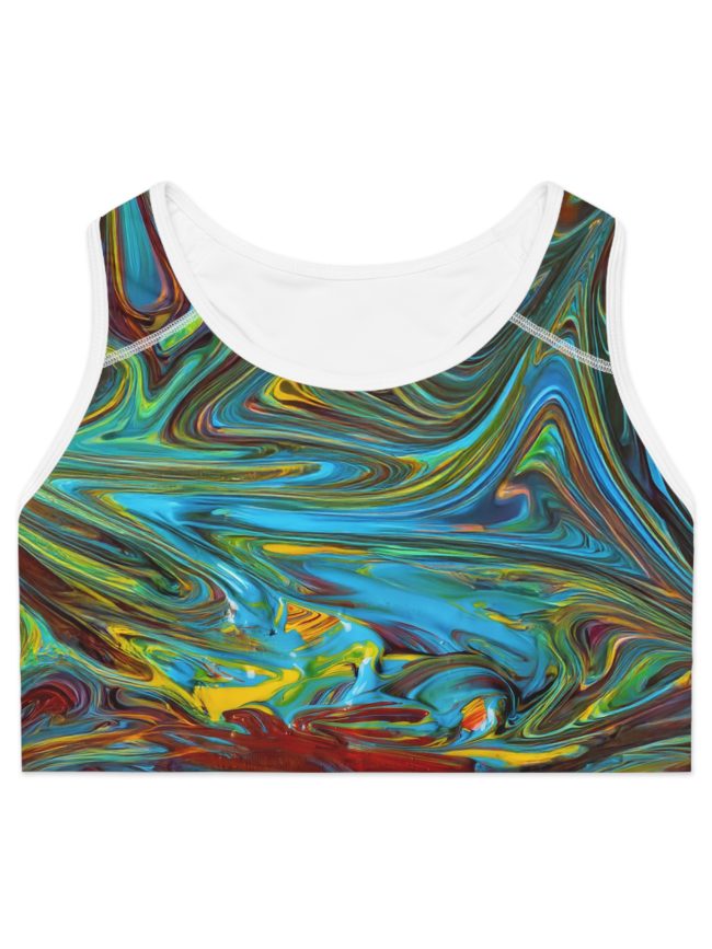 Stylish Sports Bra with Abstract Design | Activewear, Workout Gear, Athleisure, Fitness Apparel, Unique Gift