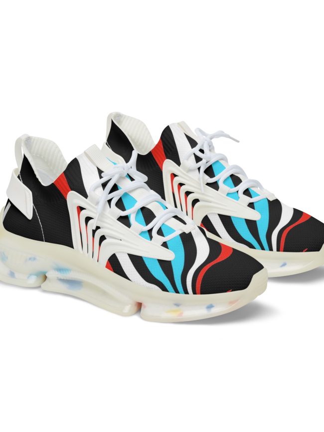 Trendy Men's Mesh Sneakers with Bold Pattern, Athletic Footwear, Stylish Sneakers, Casual Sneakers, Unique Sneakers for Everyday Wear