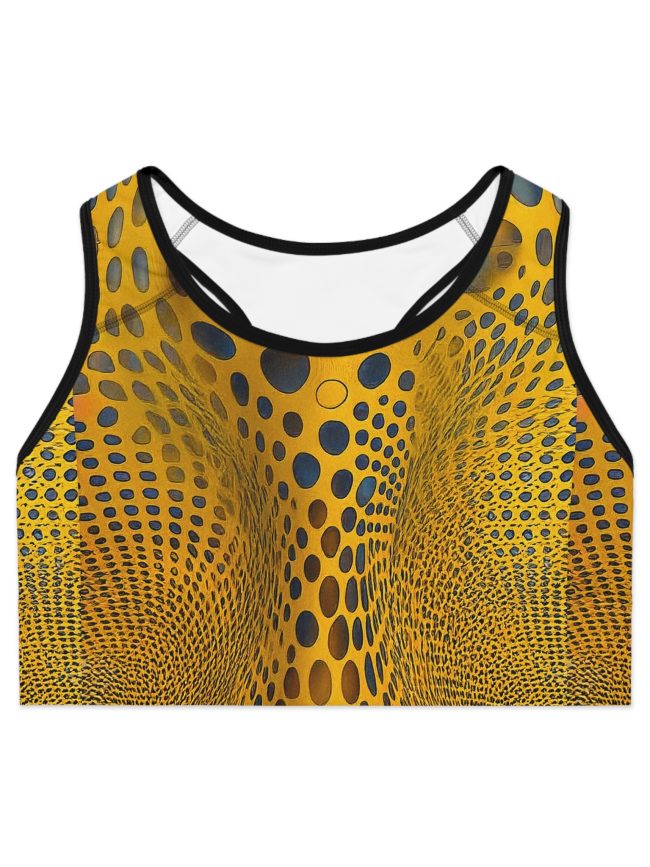 Vibrant Patterned Sports Bra - Activewear, Gym Essential, Fitness, Workout Top, Unique Design, Athleisure