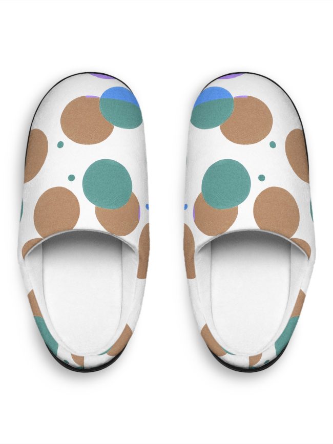 Chic Women's Indoor Slippers with Abstract Polka Dot Design
